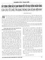 Xây dựng chính sách cạnh tranh đối với hoạt động ngân hàng của các tổ chức tín dụng trong giai đoạn hiện nay 