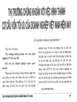 Thị trường chứng khoán với việc hình thành cơ cấu vốn tối ưu của doanh ngiệp việt nam hiện nay (tiếp theo kì trước) 