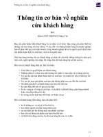 Thông tin cơ bản về nghiên cứu khách hàng 