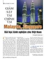 Giám sát tài chính tại malaysia, singapore   bài học kinh nghiệm cho việt nam 