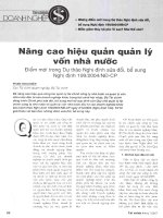 Nâng cao hiệu quả quản lý vốn nhà nước 
