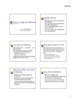 Bài giảng Nguyên lý Marketing: Chương 1  Trần Hồng Hải
