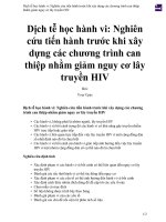 Dịch tễ học hành vi   nghiên cứu tiến hành trước khi xây dựng các chương trình can thiệp nhằm giảm nguy cơ lây truyền  HIV 