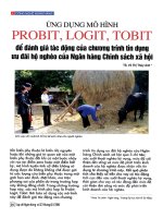 Ứng dụng mô hình probit, logit, tobit để đánh giá tác động của chương trình tín dụng ưu đãi hộ nghèo của ngân hàng chính sách xã hội 