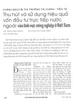 Thu hút và sử dụng hiệu quả vốn đầu tư trực tiếp nước ngoài vào lĩnh vực nông nghiệp ở việt nam 