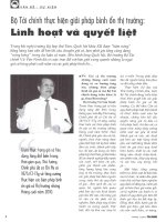 Bộ tài chính thực hiện giải pháp bình ổn thị trường linh hoạt và quyết liệt 