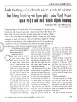 Ảnh hưởng của chính sách kinh tế vĩ mô tới tăng trưởng và lạm phát của việt nam qua một số mô hình định lượng 