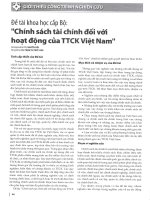 Đề tài khoa học cấp bộ chính sách tài chính đối với hoạt động của TTCK việt nam 