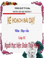 Kế hoạch giảng dạy lớp 1