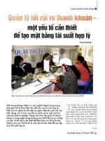 Quản lý tốt rủi ro thanh khoản   một yếu tố cần thiết để tạo mặt bằng lãi suất hợp lý 