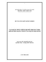 skkn toán thpt vận dụng phần mềm GSP hỗ trợ dạy học khám phá dạng toán ứng dụng đạo hàm