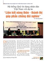 Hệ thống quỹ tín dụng nhân dân việt nam với dự án liên kết nông thôn   thành thị góp phần chống đói nghèo 