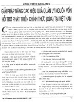 Giải pháp nâng cao hiệu quả quản lý nguồn vốn hỗ trợ phát triển chính thức (ODA) tại việt nam 