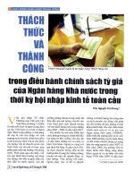 Thách thức và thành công trong điều hành chính sách tỷ giá của ngân hàng nhà nước trong thời kỳ hội nhập kinh tế toàn cầu 