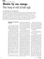 Quản lý nợ công thực trạng và một số kiến nghị 