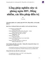 Lồng ghép nghiên cứu và phòng ngừa HIV, đồng nhiễm, các liêu pháp điều trị 