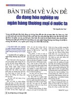 Bàn thêm về vấn đề đa dạng hóa nghiệp vụ ngân hàng thương mại ở nước ta 