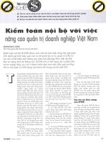 Kiểm toán nội bộ với việc nâng cao quản trị doanh nghiệp việt nam 