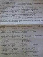 Đề thi tuyển sinh vào lớp 10 môn Tiếng Anh năm học 2015-2016 tỉnh Thừa Thiên Huế