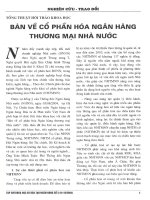 Bàn về cổ phần hóa ngân hàng thương mại nhà nước 