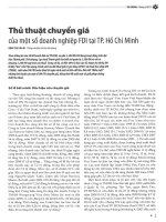 Thủ thuật chuyển giá của một số doanh nghiệp FDI tại TP  hồ chí minh 