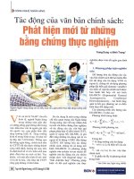 Tác động của văn bản chính sách phát hiện mới từ những bằng chứng thực nghiệm 
