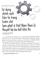 Sử dụng chính sách tiền tệ trong kiềm chế lạm phát ở việt nam theo lý thuyết bộ ba bất khả thi 