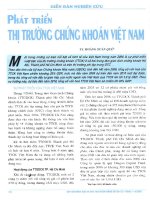 Phát triển thị trường chứng khoán việt nam 