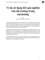 Ví dụ sử dụng kết quả nghiên cứu thị trường trong marketing 