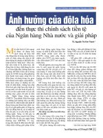 Ảnh hưởng của đôla hóa đến thực thi chính sách tiền tệ của ngân hàng nhà nước và giải pháp 