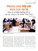 Phương pháp tiếp cận kiểm toán nội bộ trên cơ sở định hướng rủi ro tại các công ty tài chính việt nam 