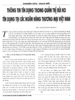 Thông tin tín dụng trong quản trị rủi ro tín dụng tại các ngân hàng thương mại việt nam 