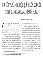Thu hút và sử dụng hiệu quả nguồn kiều hối cơ hội giảm gánh nặng nợ nước ngoài 