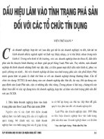 Dấu hiệu lâm vào tình trạng phá sản đối với các tổ chức tín dụng 