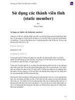 Sử dụng các thành viên tĩnh (static member) 