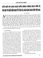 Đổi mới và linh hoạt điều hành chính sách tiền tệ phù hợp với diễn biến kinh tế vĩ mô của ngân hàng nhà nước việt nam 