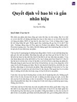 Quyết định về bao bì và gắn nhãn hiệu 