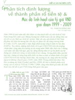 Phân tích định lượng về thành phần rổ tiền tệ và mức độ linh hoạt của tỷ giá VND giai đoạn 1999 2009 