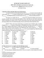 Đề thi thử vào lớp 10 môn Tiêng Anh chuyên trường THPT Chuyên Sư phạm (lần 3)