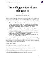 Trao đổi, giao dịch và các mối quan hệ 