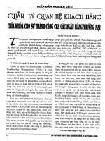 Quản lý quan hệ khách hàng chìa khóa cho sự thành công của các ngân hàng thương mại 