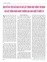 Bàn về vai trò chủ đạo và chủ lực trong hoạt động tín dụng của hệ thống ngân hàng thương mại nhà nước ở nước ta 