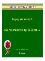Bài giảng bài bất phương trình bậc nhất hai ẩn đại số 10 