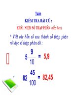 Bài giảng toán lớp 5 hàng của số thập phân, đọc và viết số thập phân (15) 