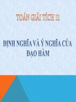 Bài giảng bài định nghĩa và ý nghĩa của đạo hàm giải tích 11 (10) 