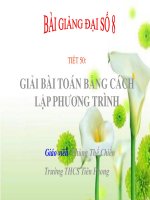 Bài giảng bài giải toán bằng cách lập phương trình đại số 8 (7) 