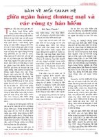 Bàn về mối quan hệ giữa ngân hàng thương mại và các công ty bảo hiểm 