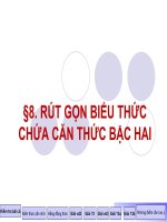 Bài giảng bài rút gọn biểu thức chứa căn thức bậc hai đại số 9 (4) 