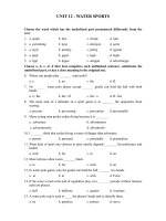 Bài tập Tiếng Anh theo chủ đề Water sports