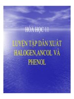 Bài giảng bài luyện tập dẫn xuất halogen, ancol và phenol hóa học 11 (2) 